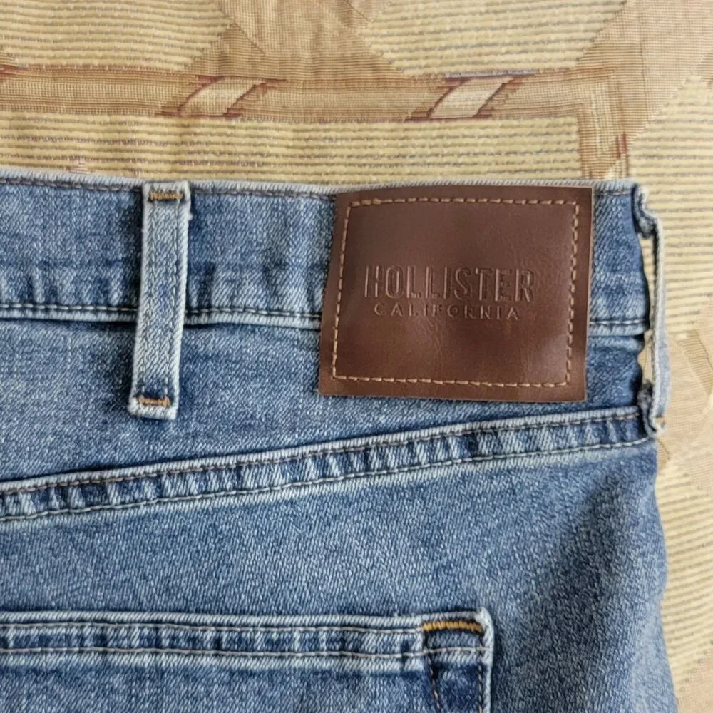 Hollister California Straight Jeans Mens 39x30* Blue Epic Flex Stretch Denim